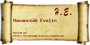 Havancsák Evelin névjegykártya